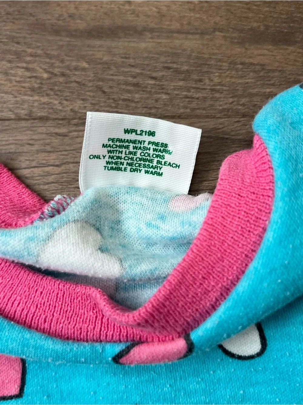 Vintage Health-tex Toddler Girls' AOP Heart T-shirt Blue/Pink Size 4T